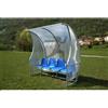Arte&Sport Af1502/4 Panchina Allenatori Lunghezza 2 Metri (4 Posti) Panchina Da Calcio Copertura In Policarbonato Alveolare Tetto Curvo Seduta In Scocche Di Pvc