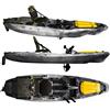 BIG MAMA KAYAK A PEDALI TRIKEN 330 - CANOA MONOPOSTO FISHING CON 4 PORTACANNE, 2 GAVONI, TIMONE, SISTEMA DI PEDALI, SEDILE RIALZATO, 11 BARRE DI SCORRIMENTO ver. coperchio giallo