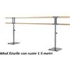 Dinamica Ballet Sbarra Danza Mod.giselle Con Ruote Base In Acciaio Mobile Con Doppia Sbarra Da 1.5 Metri - 10 Altezze Regolabili Cod.30591923 Dinamica Ballet