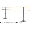 Dinamica Ballet Sbarra Danza Mod.giselle Senza Ruote Base In Acciaio Mobile Con Doppia Sbarra Da 1.5 Metri - 10 Altezze Regolabili Cod.30592023 Dinamica Ballet