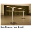 Dinamica Ballet Sbarre Danza Mod.pina Con Ruote - Base In Acciaio Mobile Con Ruote E 2 Sbarre In Legno Da 2 Metri - Cod.30590122 Dinamica Ballet
