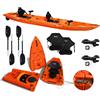 Big Mama Kayak kayak componibile Split 2 Fishing Big Mama kayak, canoa biposto modulare, si monta in 30 secondi, 2 portacanne (arancio)