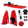 Big Mama Kayak kayak divisibile Split 1 Fishing Big Mama kayak, canoa modulare, si monta in 30 secondi, con 2 portacanne (rosso)