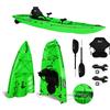 Big Mama Kayak kayak divisibile Split 1 Fishing Big Mama kayak, canoa modulare, si monta in 30 secondi, con 2 portacanne (verde)
