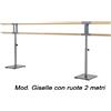Dinamica Ballet Sbarra Danza Mod.giselle Con Ruote Base In Acciaio Mobile Con Doppia Sbarra Da 2 Metri - 10 Altezze Regolabili Cod.30591922 Dinamica Ballet