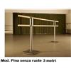Dinamica Ballet Sbarre Danza Mod.pina Senza Ruote - Base In Acciaio Mobile Con 2 Sbarre In Legno Da 3 Metri - Cod.30590621 Dinamica Ballet