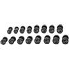 Diamond Accessori Set 16 Coppie Manubri Gommati Tondi 2-24 Kg. Pro Black Totale 360 Kg. - impugnatura ergonomica - Cod. MGTDS2-24
