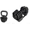JK Accessori Manubrio A Carico selezionabile da 1,5 a 18 kg cod.MS18J JK FITNESS - trasformabile in kettlebell