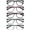 OPULIZE Max Occhiali da Lettura - Montatura Classica Rettangolare Grande - Grigio Trasparente Opaco con Stanghette Verdi - Uomo Donna Unisex - R78-7 - +3.00