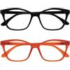 OPULIZE KAT Set di 3 Occhiali da Lettura - Montatura a Occhi di Gatto - Viola, Arancione, Tortora - Uomo e Donna - Cerniere a Molla - RRR59-5GU - +1.00