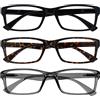 OPULIZE Pep Occhiali da Lettura, Blu Tartaruga/Porpora/Grigio, +3,00 Diottrie Unisex