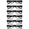 OPULIZE Ace Occhiali da lettura 6 Pack Classic Everyday Narrow Frame Graffio Resistente Primavera Cerniere Nero Uomo Donna RRRRRRRRRR32, Nero/Blu Scuro/Rosa/Viola/Verde/Rosso