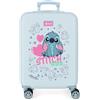 Disney Joumma Stitch Hearts Valigia da Cabina Blu 38x55x20 cm Rigido ABS Chiusura a Combinazione Laterale 35L 2 kg Bagaglio a Mano