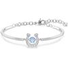 Swarovski Bracciale rigido Symbolica, Taglio tondo, Pavé, Ferro Di Cavallo, Blu, Placcato rodio