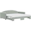 vidaXL Divano letto estraibile con materasso Grigio chiaro 100x200 cm Velluto