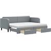 vidaXL Divano letto estraibile con cassetti Grigio chiaro 80x200 cm Tessuto