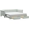 vidaXL Letto da giorno allungabile con cassetti grigio chiaro 90x190 cm velluto