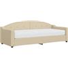 vidaXL Divano letto con materasso Crema 80x200 cm Tessuto