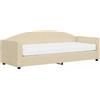 vidaXL Divano letto con materasso Crema 80x200 cm Tessuto