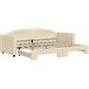 vidaXL Letto da giorno allungabile crema 80x200 cm in tessuto