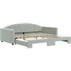 vidaXL Letto da giorno allungabile grigio chiaro 100x200 cm in velluto