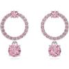 Swarovski Orecchini pendenti Attract, Taglio Round, Rosa, Placcato rodio