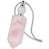 Nupuyai Diffusore di oli essenziali per aromaterapia, collana irregolare con cristallo curativo con pietra di profumo con catena lunga, quarzo rosa 70 cm