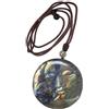 Nupuyai Collana con ciondolo in pietra di cristallo intagliata labradorite per donne e uomini, con ciondolo in pietra naturale curativa con corda regolabile, Pietra Nylon, Labradorite