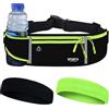 Horktrust Cintura Running Uomo e Donna Borsa Banana Impermeabile+Due Cinghie di Sudore con Porta Bicchiere d'acqua Tasca per Cellulare e Foro per Casco, Borsa Corsa a Piedi per Tutti I Telefoni