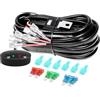 RIGIDON Cablaggio Barra a LED, Cablaggio Fendinebbia con Interruttore 12V 40A Kit Cavi Doppio On-off Interruttore per Fuoristrada ATV Auto Camion SUV Controllo 2 luminose (Model F - 2 cavi)