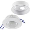 ChiliTec Rilevatore di movimento a LED da incasso a 360° per interni e soffitto, 230 V, portata di 8 m, con telaio di montaggio, bianco
