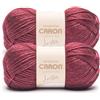 Caron Simply Me Luster Claret Yarn - 2 confezioni da 170 g, 65% nylon, 35% acrilico, pettinato, #4 (medio), 300 m, per maglia/uncinetto