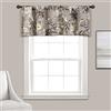 Lush Decor Tende da giardino botaniche con stampa floreale e uccellini, per soggiorno, sala da pranzo, camera da letto, grigie, 132 cm di larghezza x 45 cm di lunghezza