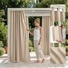 ROOM99 Tenda da esterno con passanti, 155 x 200 cm, larghezza x altezza, per esterni, impermeabile, protezione solare, da giardino, antivento, beige