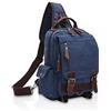 FANDARE Unisex Zaino Monospalla Tela Borsa a tracolla Uomo Donna Sling Bag Borsello a tracolla Grande Capacità Zaino Spalla Borsa a Spalla per Outdoor Trekking Ciclismo Viaggio Sports Dark Blu A
