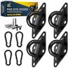 XIEKRAB Kit di ganci per amaca, resistenti, con 4 ganci M10 in acciaio inox 304, 4 ganci a scatto da 10 mm, 16 viti resistenti, gancio per amaca, per montaggio a parete/soffitto, per interni ed esterni
