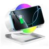 Qoosea 15W Caricatore Wireless con Altoparlante Bluetooth a Luce Notturna, Caricabatteria Senza Fili Supporto con Lampada RGB da Comodino Controllo Touch, Porta Cellulare per iPhone Samsung Google
