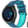 GIOPUEY Cinturini Compatibile con Forerunner 965/955/945/745, Morbido TPU Cinturino [Design a Colori di Giunzione] - Blue/Green