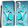Haninsuze Cover per Samsung Galaxy A23 4G/5G, Portafoglio PU Pelle, farfalla