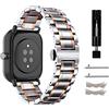 Niboow Metallo 20mm Cinturino per Amazfit T-Rex 3 Pro 44mm, GTR Mini | per Amazfit GTR Mini, Cheetah 2 Pro, Active 3 Premium, Active 2, GTS 4, GTS 4 Mini, Bip 3 Pro, Acciaio Inossidabile Cinturini