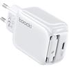 toocki Caricatore USB C da 30W, Alimentatore GaN con porta USB-C e cavo di ricarica retrattile da 68 cm, caricabatterie rapido da viaggio 2 in 1 Compatibile con iPhone 17/16Pro Max, Galaxy, Switch