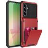SORAKA Custodia per Samsung Galaxy A56 5G con porta carte PC TPU 2 in 1 Custodia bumper a doppio strato Cover antiurto può contenere 5 carte