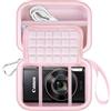 Lacdo Custodia per il trasporto della fotocamera per Canon PowerShot ELPH 360/200/185/180/190/350, Sony Cyber-Shot DSC-W830/WX350/WX500/W810/W800 Digital Camera, Rosa