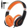 RockPapa I20 Cuffie per Bambini On Ear, Cuffie con Filo e Microfono per Bambina Ragazzi Bambino, Cuffie Pieghevoli per Scuola/Viaggio/Telefono/Tablet, Nero Arancione