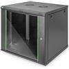 DIGITUS Armadio di rete 19 pollici 9 HE - Montaggio a parete - 600 mm di profondità - Portata 60 kg - Dynamic Basic - Porta in vetro - Nero