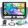VECHTEL 4G+128G Autoradio Android 15 per Seat Ibiza 2012-2015, 9'' In-Cell HD Schermo Tactile co Carplay Android Auto senza Fili, Stereo Auto Supporto GPS Wi-Fi USB Bluetooth Radio FM RDS Retrocamera