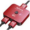 GANA Switch HDMI 2.1, splitter HDMI 8K bidirezionale 2 in 1 out, 4K a 120 Hz, 8K a 60 Hz, 48 Gbps in alluminio ultra HD, hub HDMI compatibile con PS5/4, Xbox, Roku, Apple TV, Fire Stick