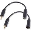 PNGKNYOCN Cavo corto da 2,5 mm a 3,5 mm, 2 confezioni da 2,5 mm, mono jack da 3,5 mm, cavo audio per smartphone, ecc. (16 cm
