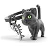 METALMORPHOSE - Portachiavi gatto nero, occhi fosforescenti, regalo per bambini, uomo e donna, Nero, taglia unica