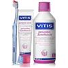 VITIS Set di cura gengive sane - dentifricio e collutorio + spazzolino gengivale - per la cura orale quotidiana